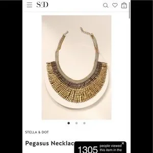 Stella Dot Jewelry Pegasus Necklace Gold Bronze Stunning